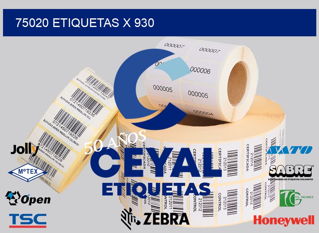 75020 Etiquetas x 930