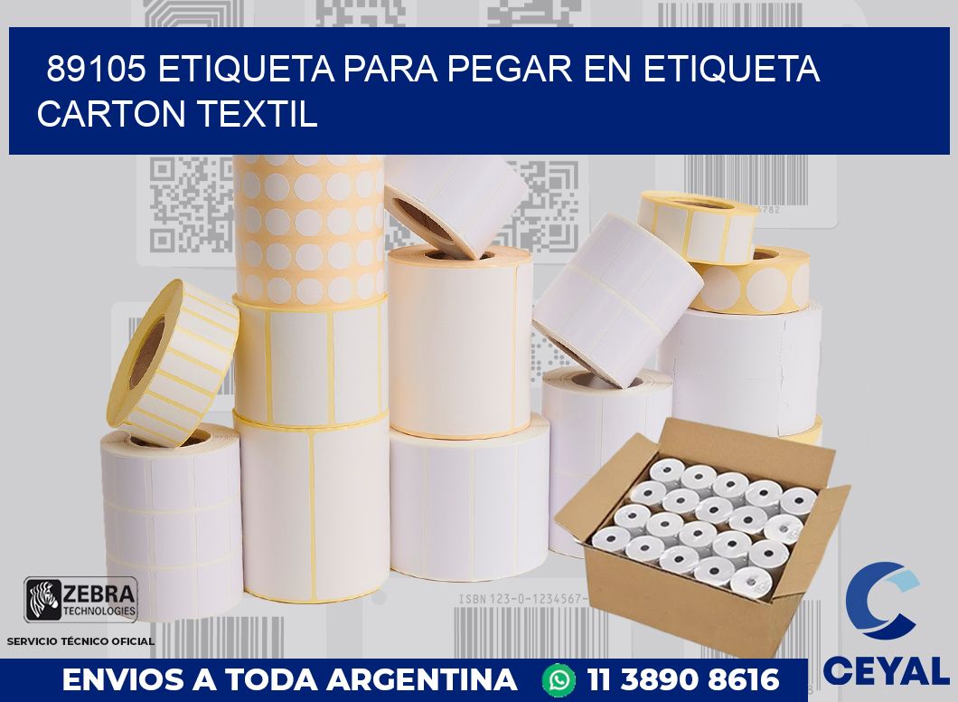 89105 ETIQUETA PARA PEGAR EN ETIQUETA CARTON TEXTIL