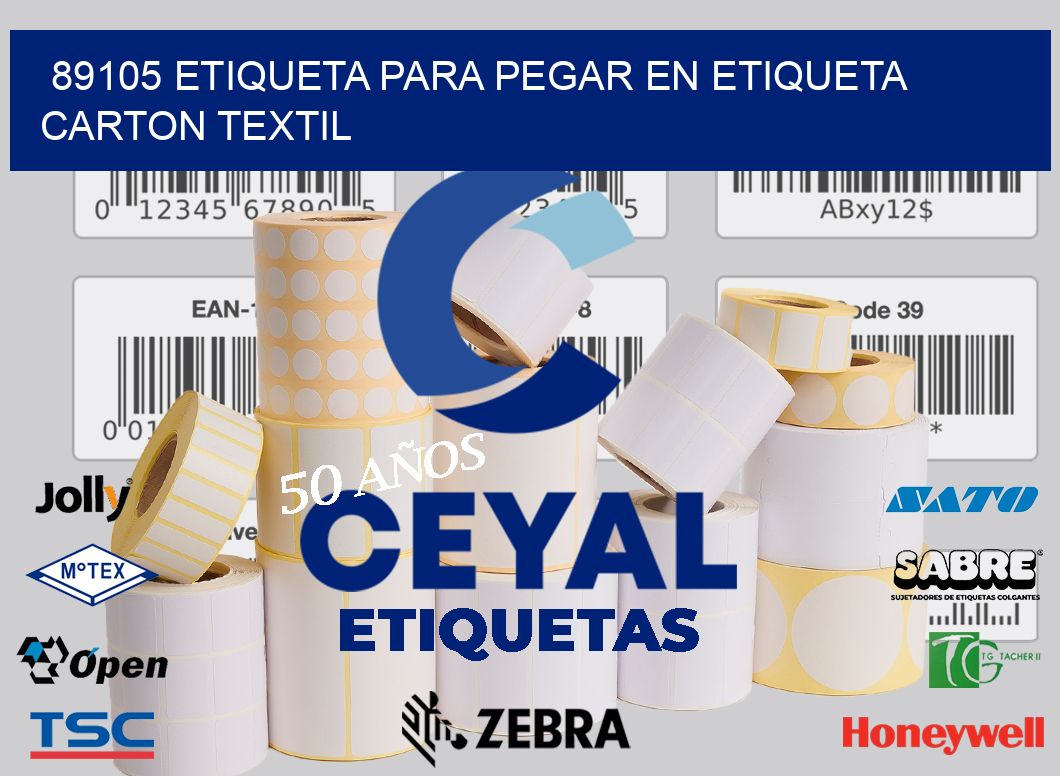 89105 ETIQUETA PARA PEGAR EN ETIQUETA CARTON TEXTIL