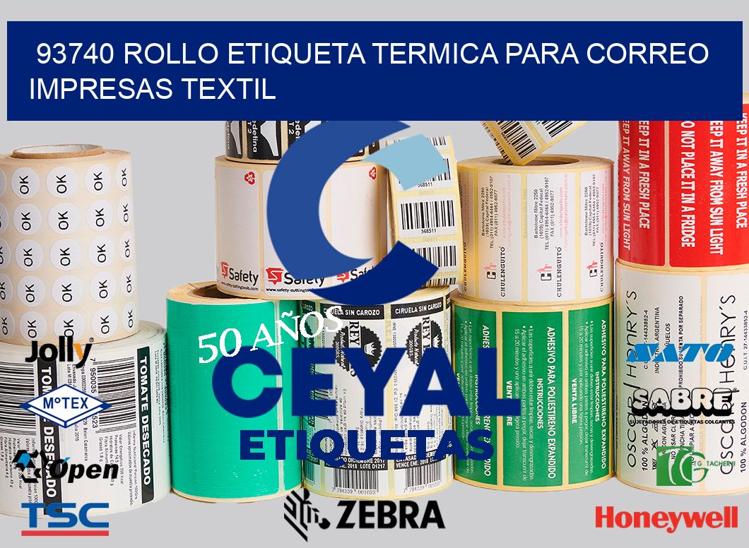 93740 ROLLO ETIQUETA TERMICA PARA CORREO IMPRESAS TEXTIL