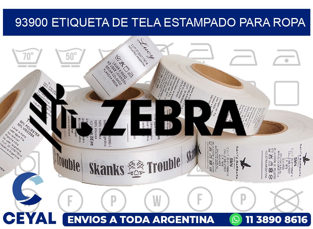 93900 ETIQUETA DE TELA ESTAMPADO PARA ROPA