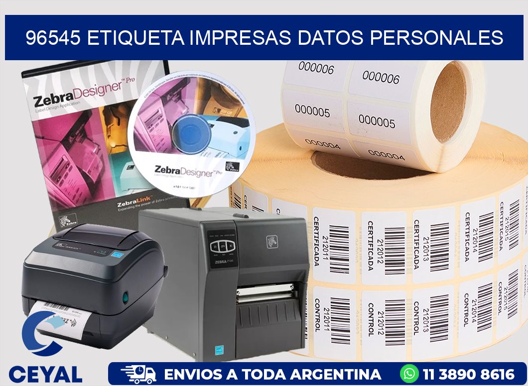 96545 ETIQUETA IMPRESAS DATOS PERSONALES