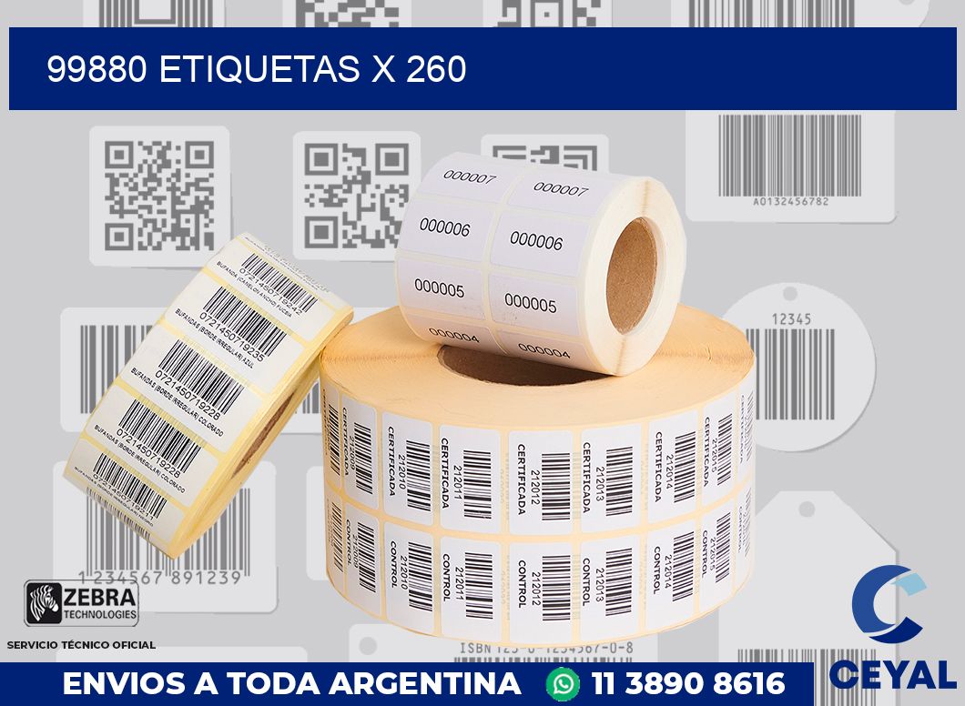 99880 Etiquetas x 260