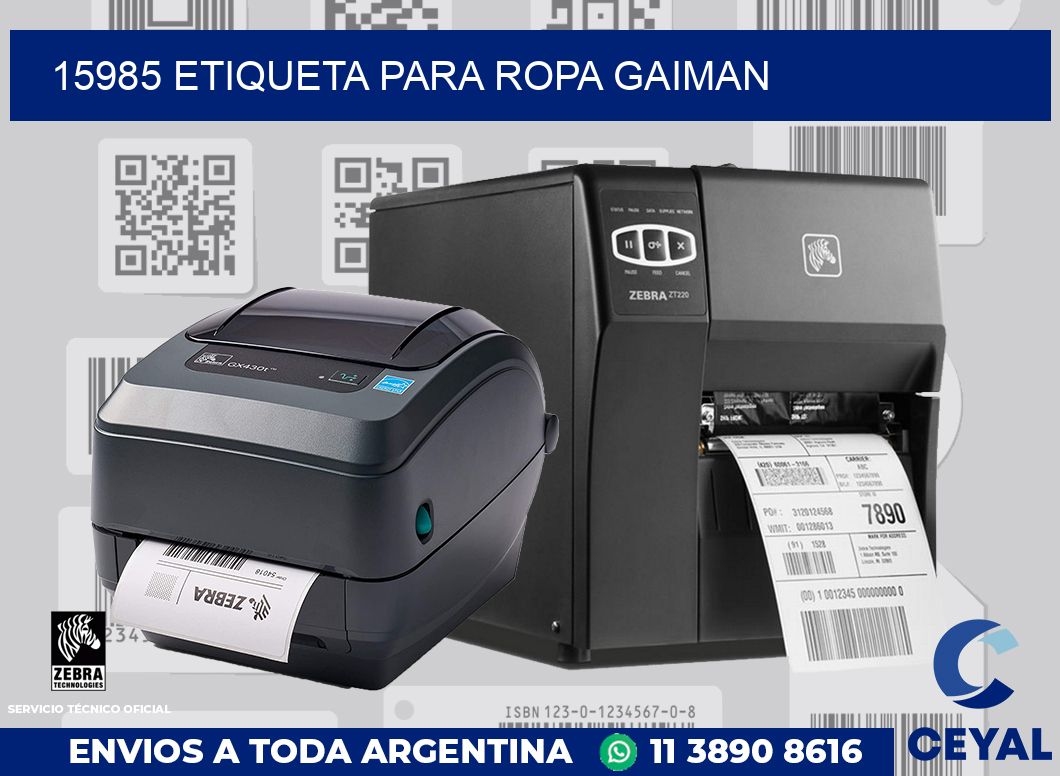 15985 ETIQUETA PARA ROPA GAIMAN