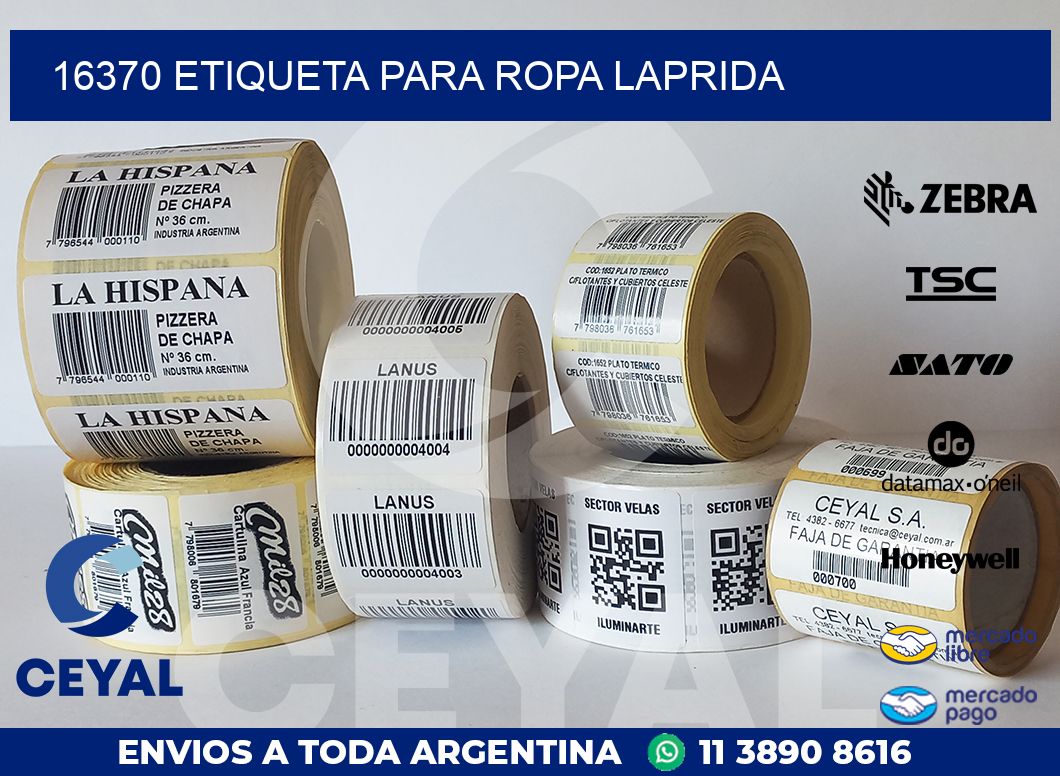 16370 ETIQUETA PARA ROPA LAPRIDA