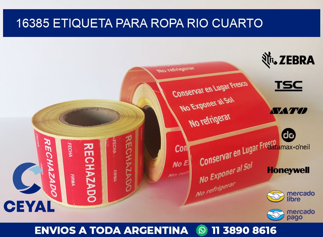 16385 ETIQUETA PARA ROPA RIO CUARTO