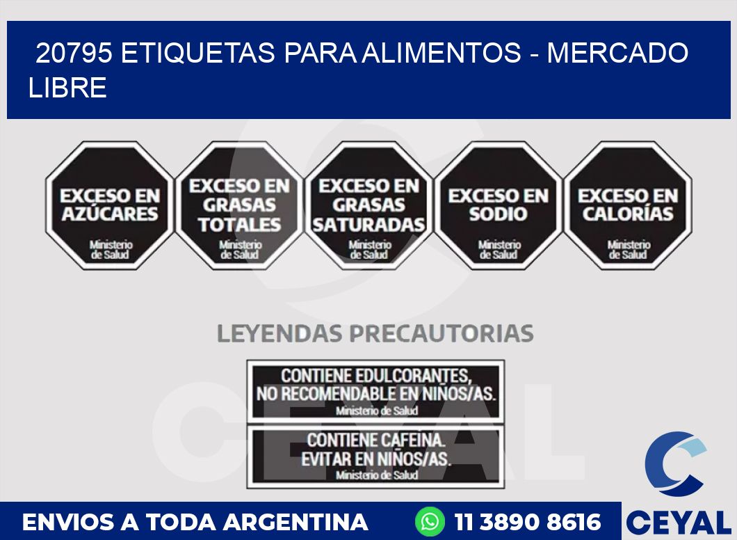 20795 ETIQUETAS PARA ALIMENTOS - MERCADO LIBRE