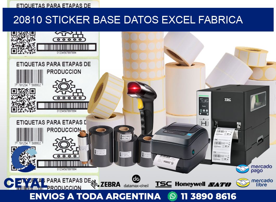 20810 sticker base datos excel fabrica