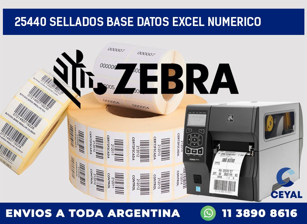 25440 sellados base datos excel numerico