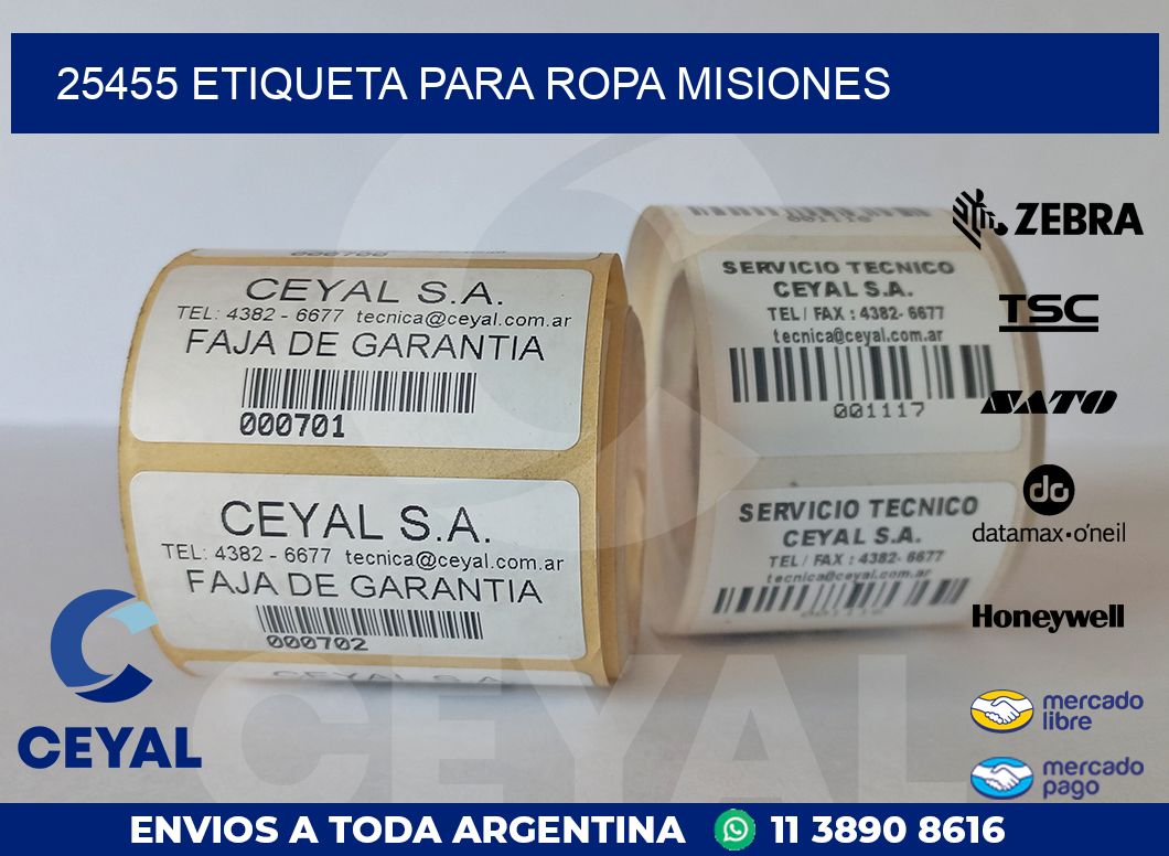 25455 ETIQUETA PARA ROPA MISIONES