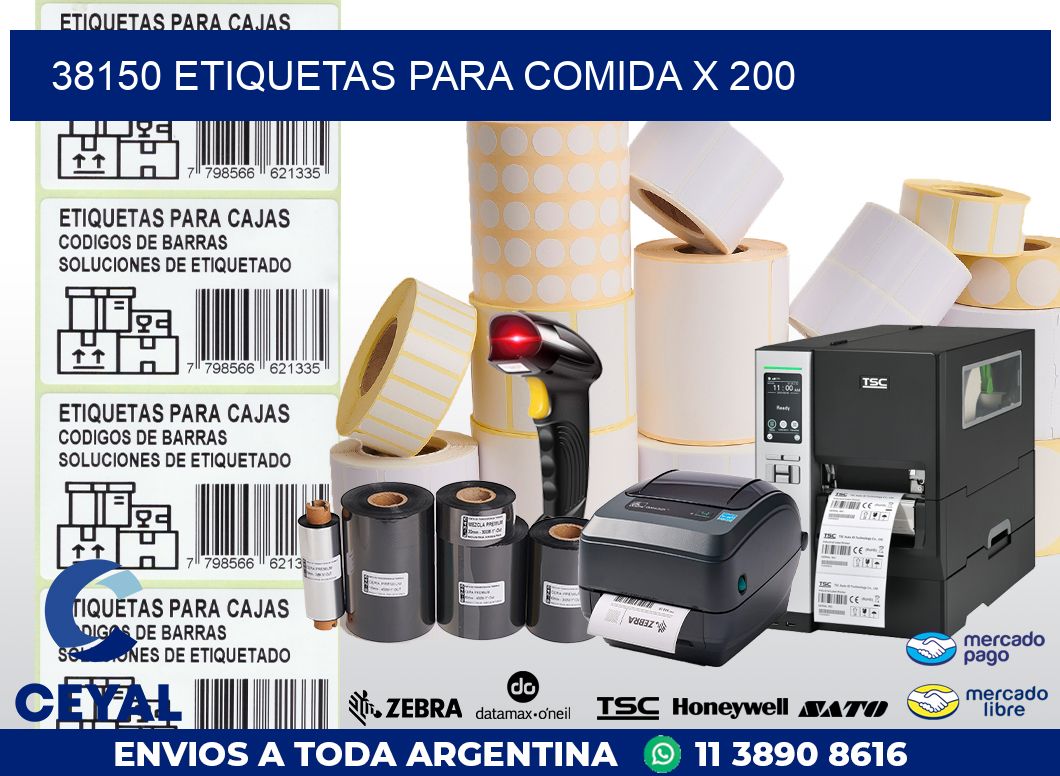 38150 ETIQUETAS PARA COMIDA x 200