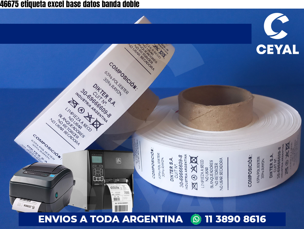 46675 etiqueta excel base datos banda doble