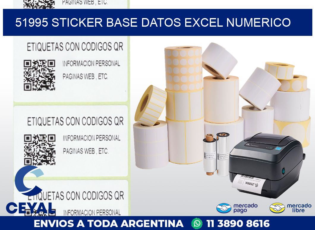 51995 sticker base datos excel numerico