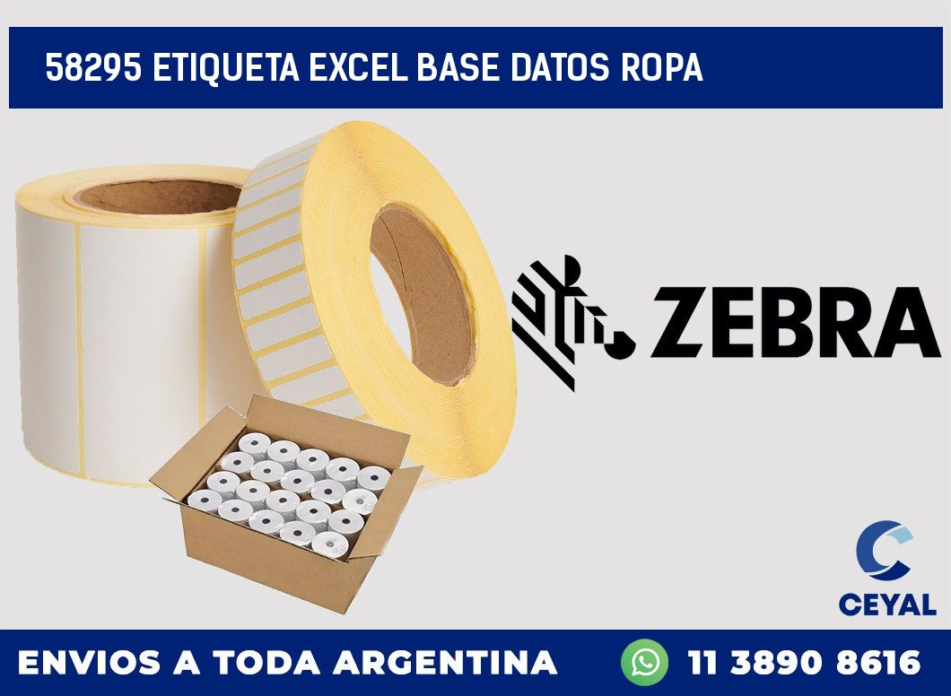 58295 etiqueta excel base datos ropa