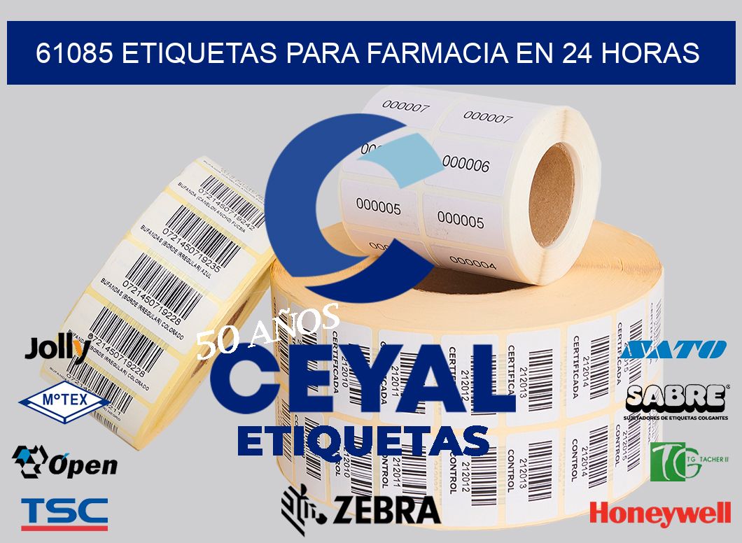 61085 ETIQUETAS PARA FARMACIA EN 24 HORAS