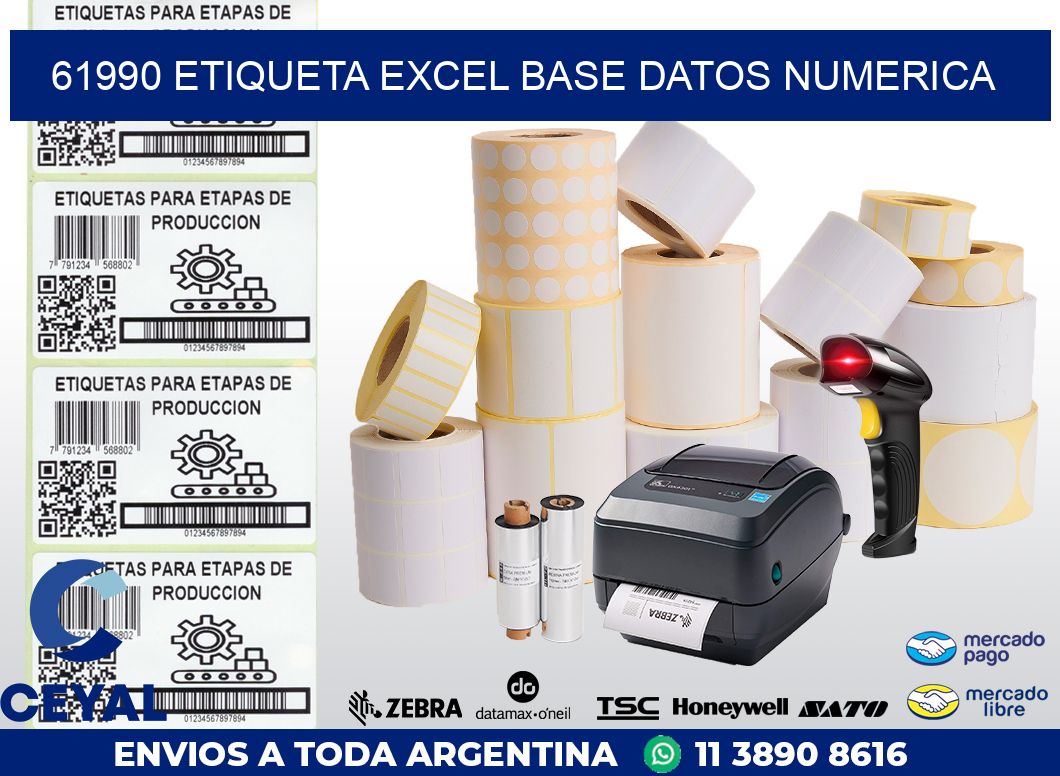 61990 etiqueta excel base datos numerica