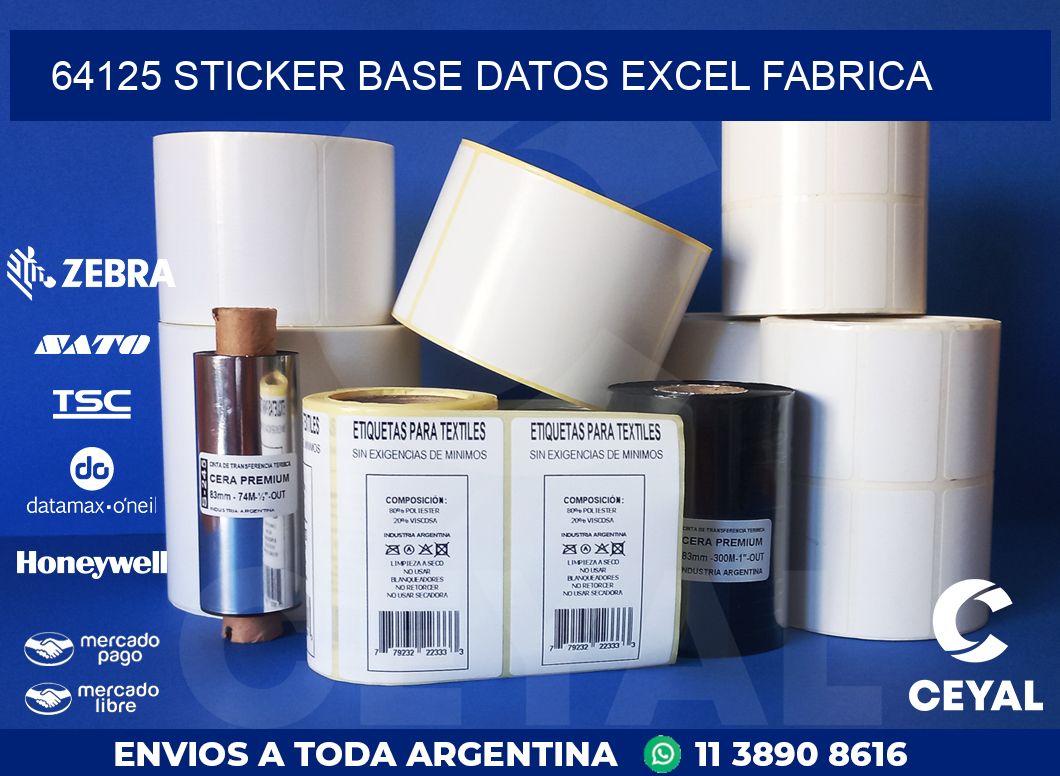 64125 sticker base datos excel fabrica