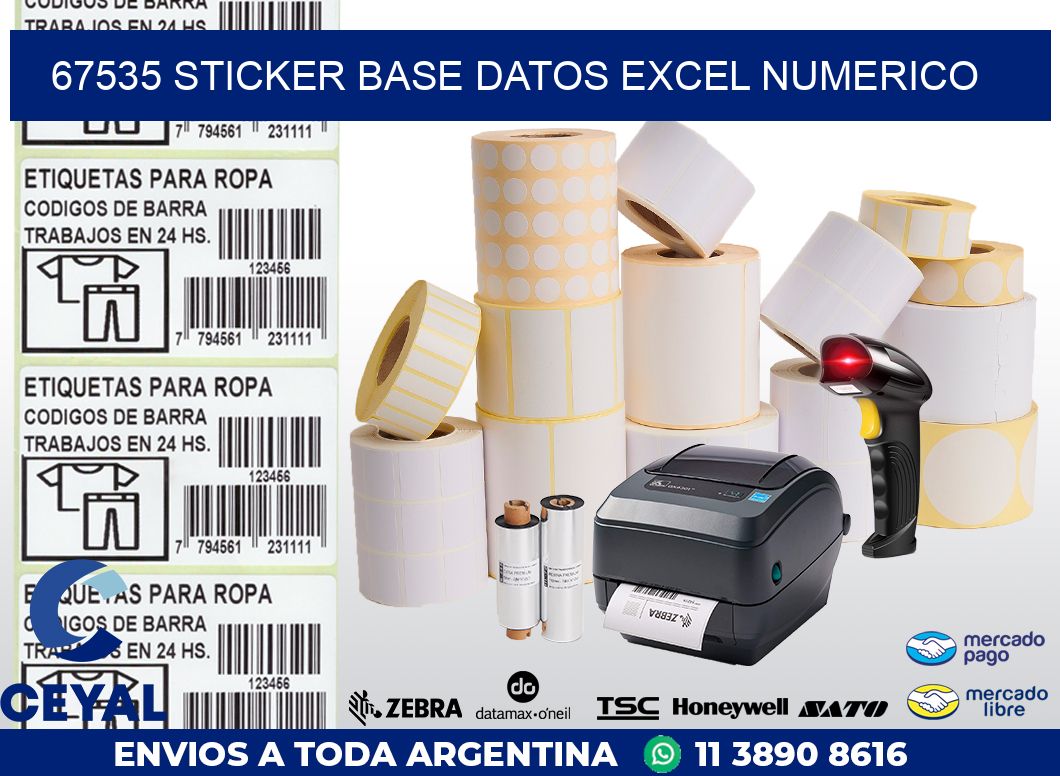 67535 sticker base datos excel numerico