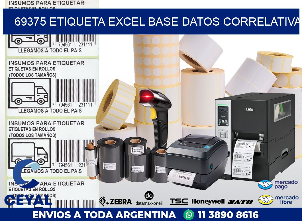 69375 etiqueta excel base datos correlativa