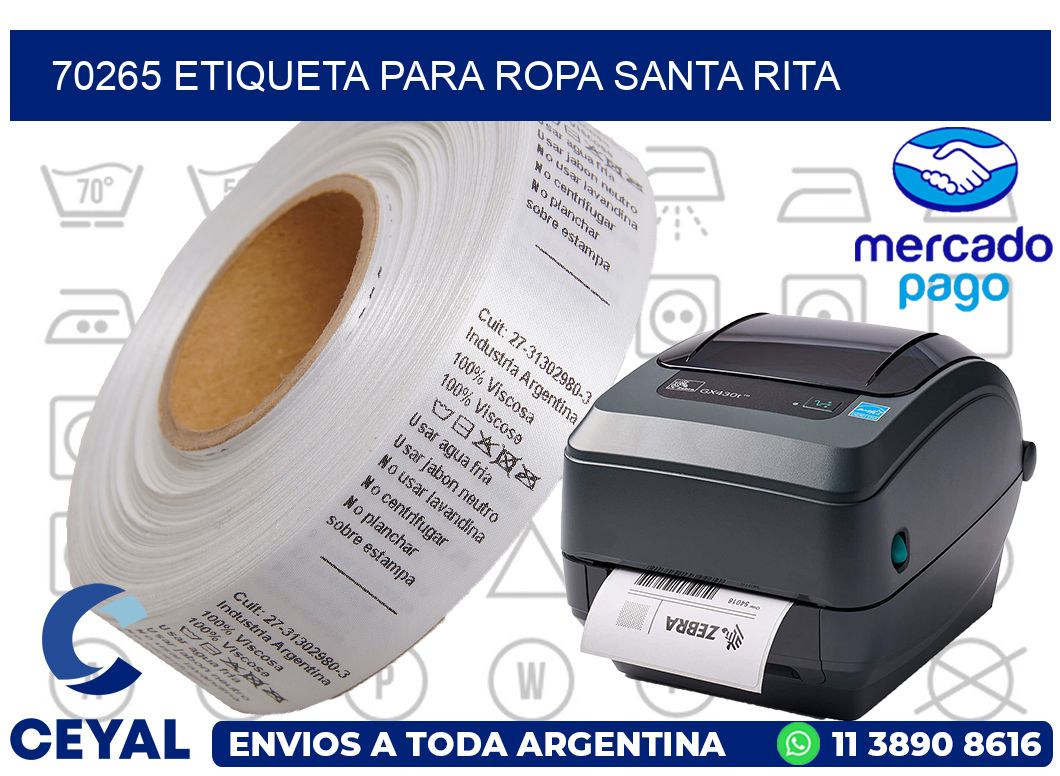 70265 ETIQUETA PARA ROPA SANTA RITA