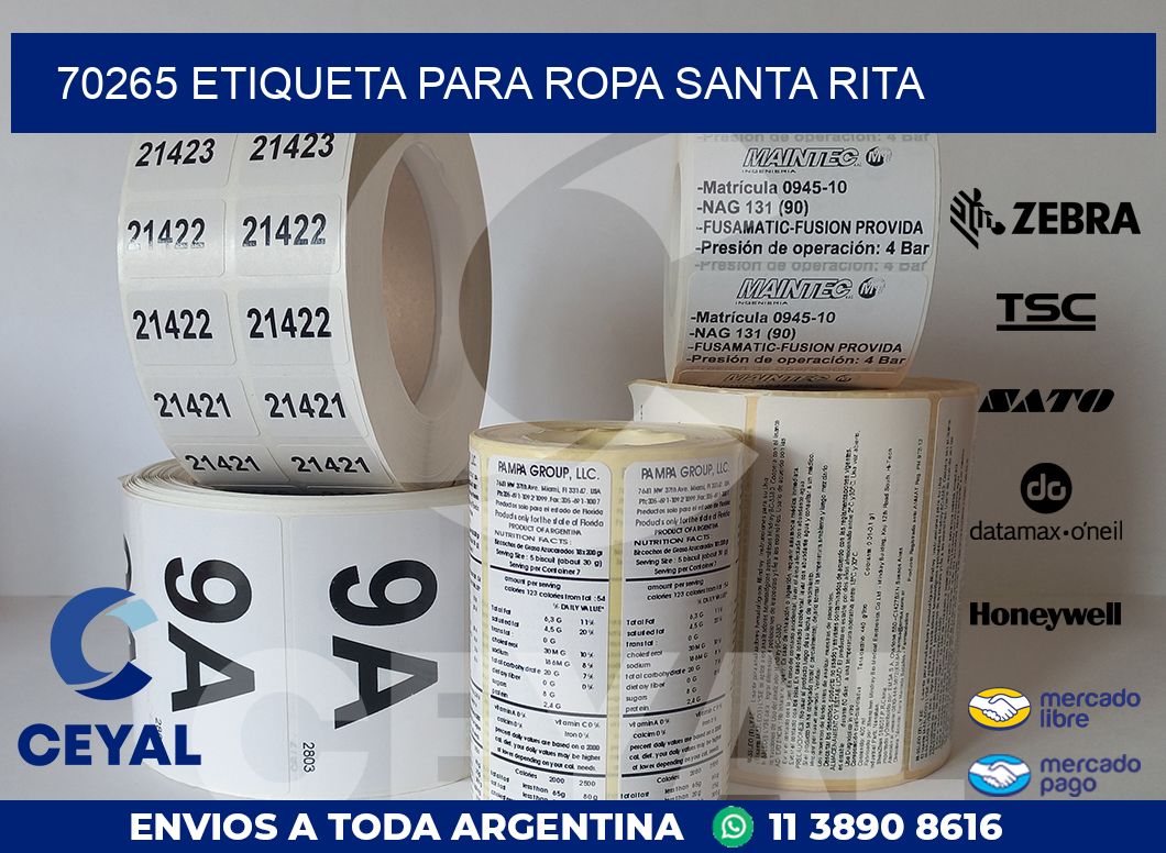 70265 ETIQUETA PARA ROPA SANTA RITA