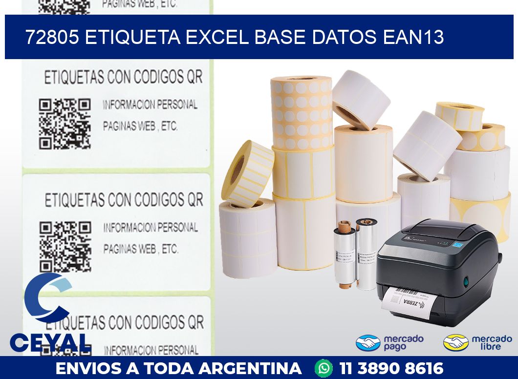 72805 etiqueta excel base datos ean13