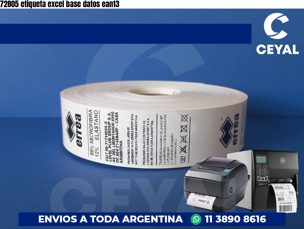 72805 etiqueta excel base datos ean13