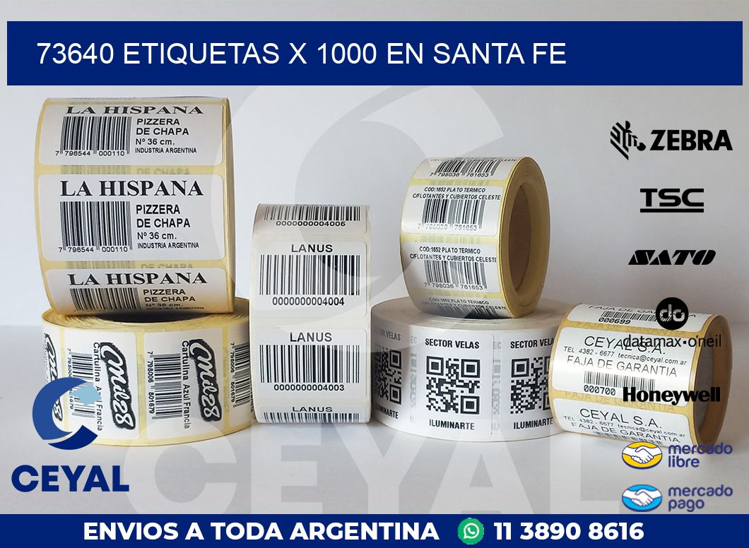 73640 ETIQUETAS X 1000 EN SANTA FE