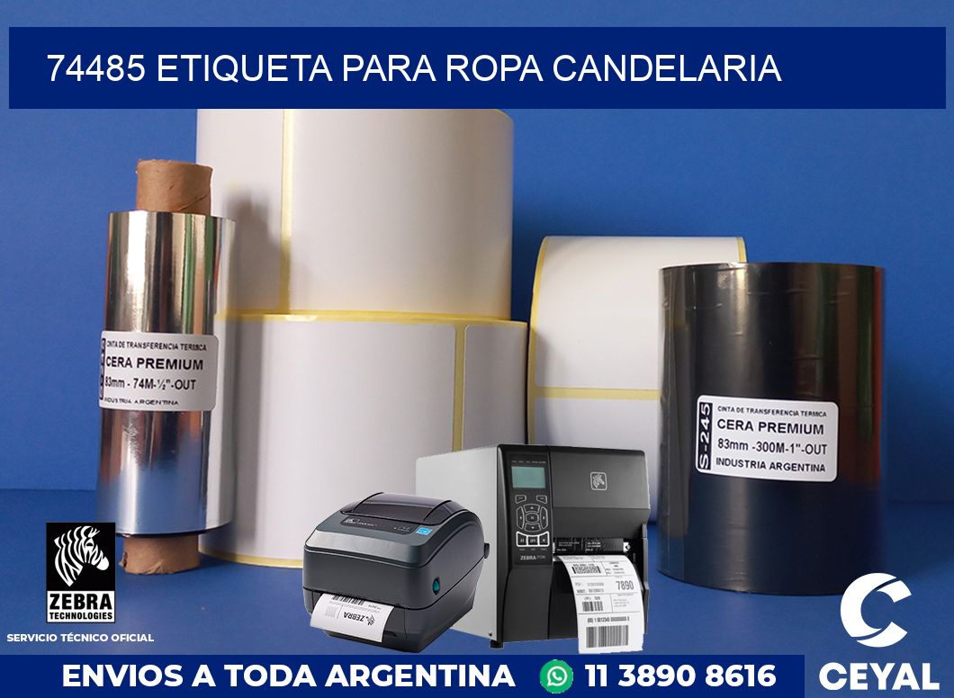 74485 ETIQUETA PARA ROPA CANDELARIA