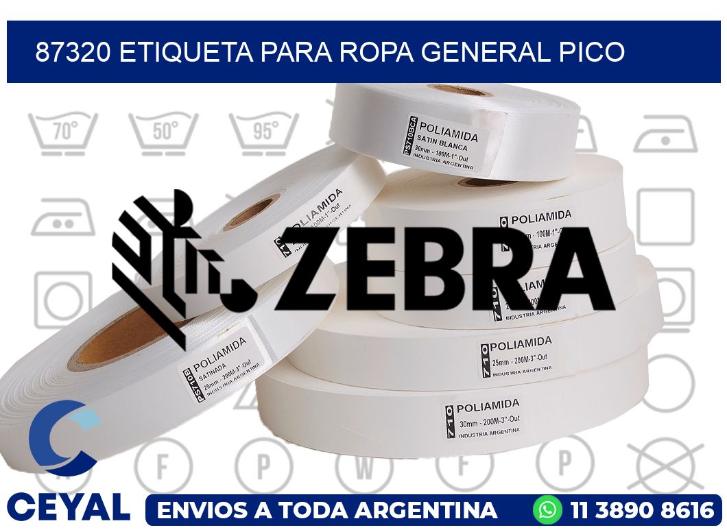 87320 ETIQUETA PARA ROPA GENERAL PICO