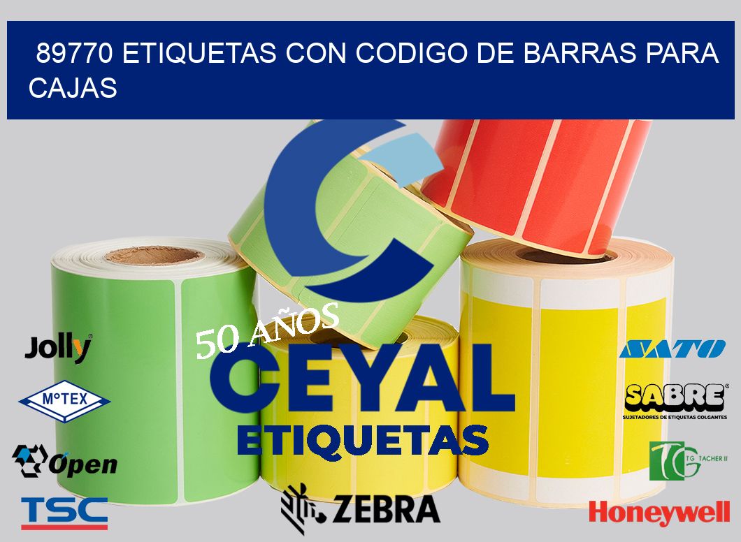 89770 ETIQUETAS CON CODIGO DE BARRAS PARA CAJAS