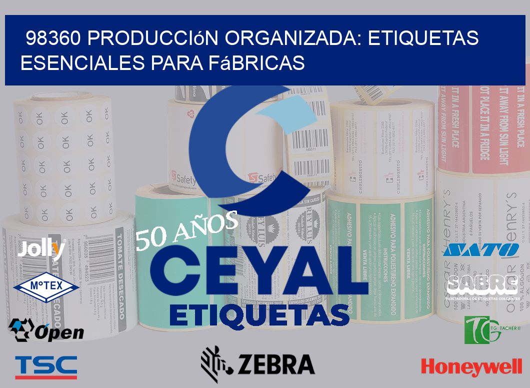 98360 Producción Organizada: Etiquetas Esenciales para Fábricas