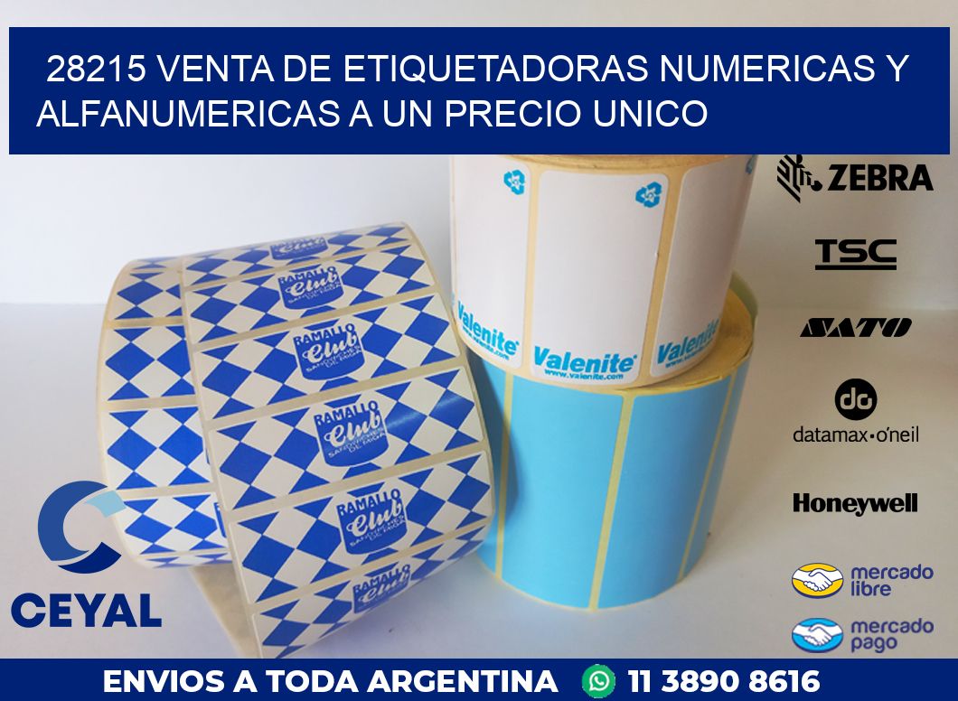 28215 VENTA DE ETIQUETADORAS NUMERICAS Y ALFANUMERICAS A UN PRECIO UNICO