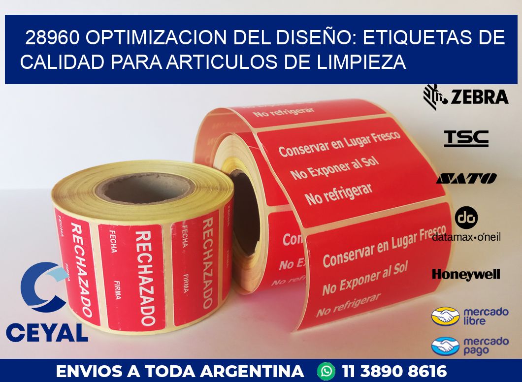 28960 OPTIMIZACION DEL DISEÑO: ETIQUETAS DE CALIDAD PARA ARTICULOS DE LIMPIEZA