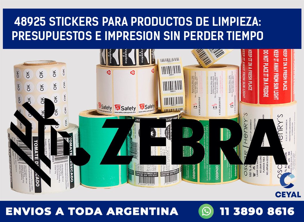 48925 STICKERS PARA PRODUCTOS DE LIMPIEZA: PRESUPUESTOS E IMPRESION SIN PERDER TIEMPO