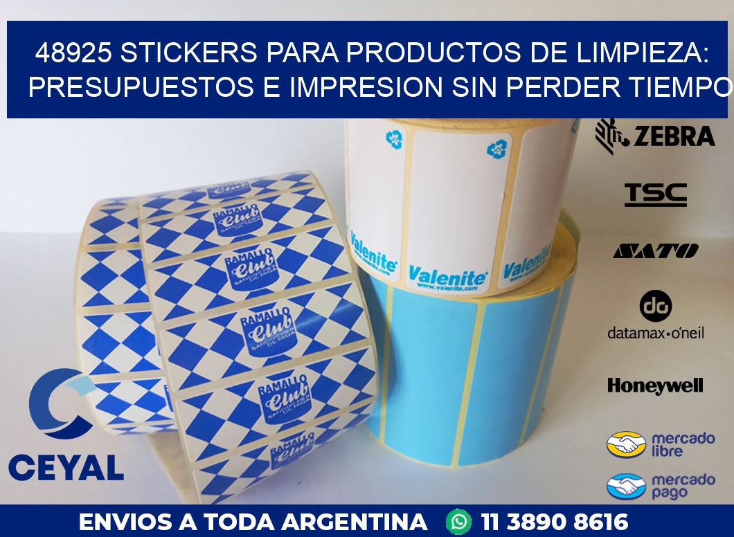 48925 STICKERS PARA PRODUCTOS DE LIMPIEZA: PRESUPUESTOS E IMPRESION SIN PERDER TIEMPO