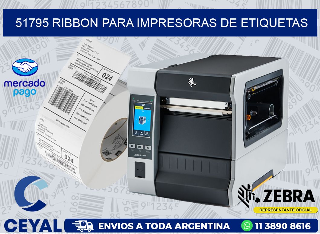 51795 RIBBON PARA IMPRESORAS DE ETIQUETAS