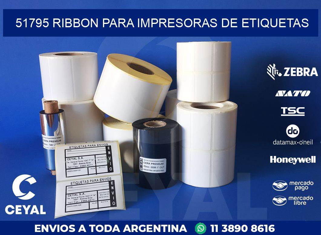 51795 RIBBON PARA IMPRESORAS DE ETIQUETAS