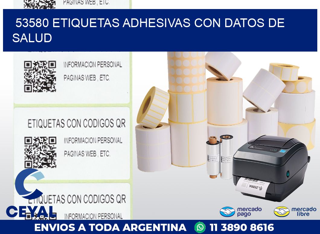 53580 ETIQUETAS ADHESIVAS CON DATOS DE SALUD