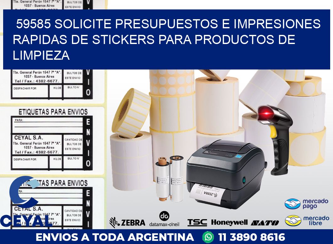 59585 SOLICITE PRESUPUESTOS E IMPRESIONES RAPIDAS DE STICKERS PARA PRODUCTOS DE LIMPIEZA