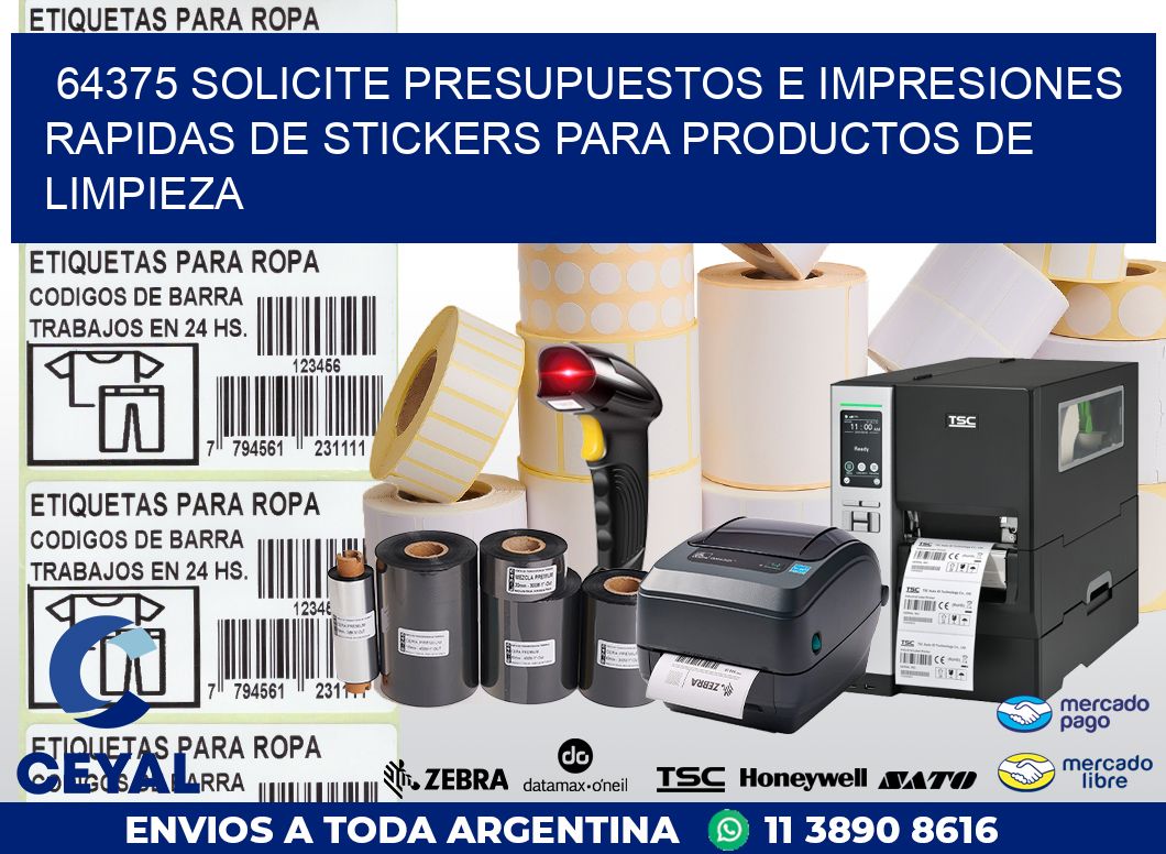 64375 SOLICITE PRESUPUESTOS E IMPRESIONES RAPIDAS DE STICKERS PARA PRODUCTOS DE LIMPIEZA