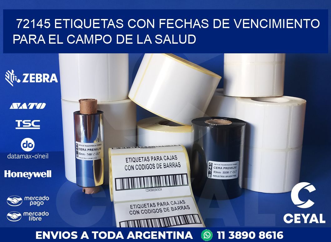 72145 ETIQUETAS CON FECHAS DE VENCIMIENTO PARA EL CAMPO DE LA SALUD