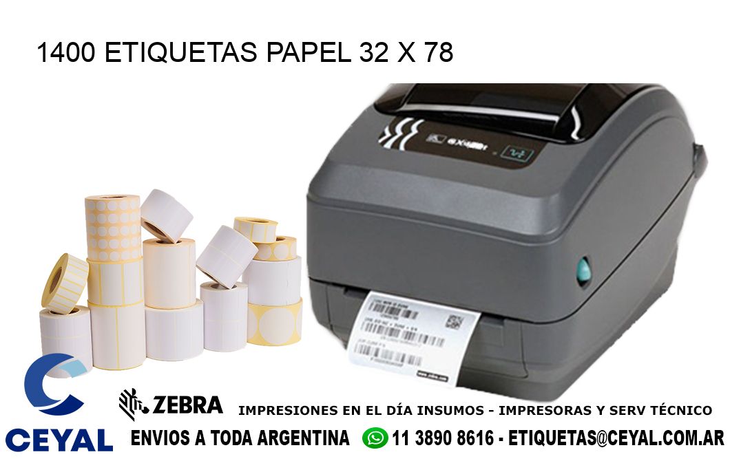 1400 ETIQUETAS PAPEL 32 x 78