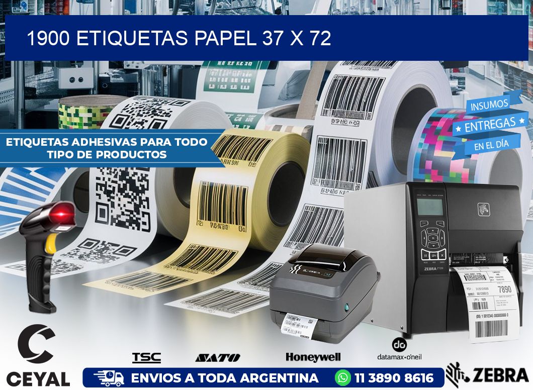 1900 ETIQUETAS PAPEL 37 x 72