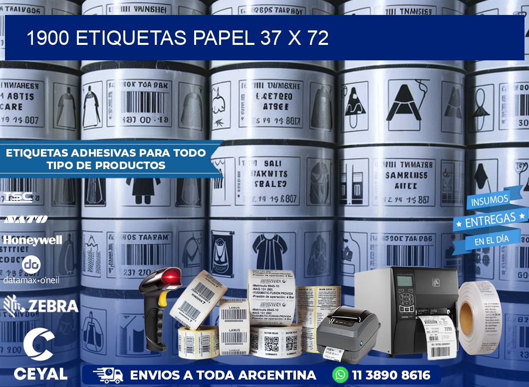 1900 ETIQUETAS PAPEL 37 x 72