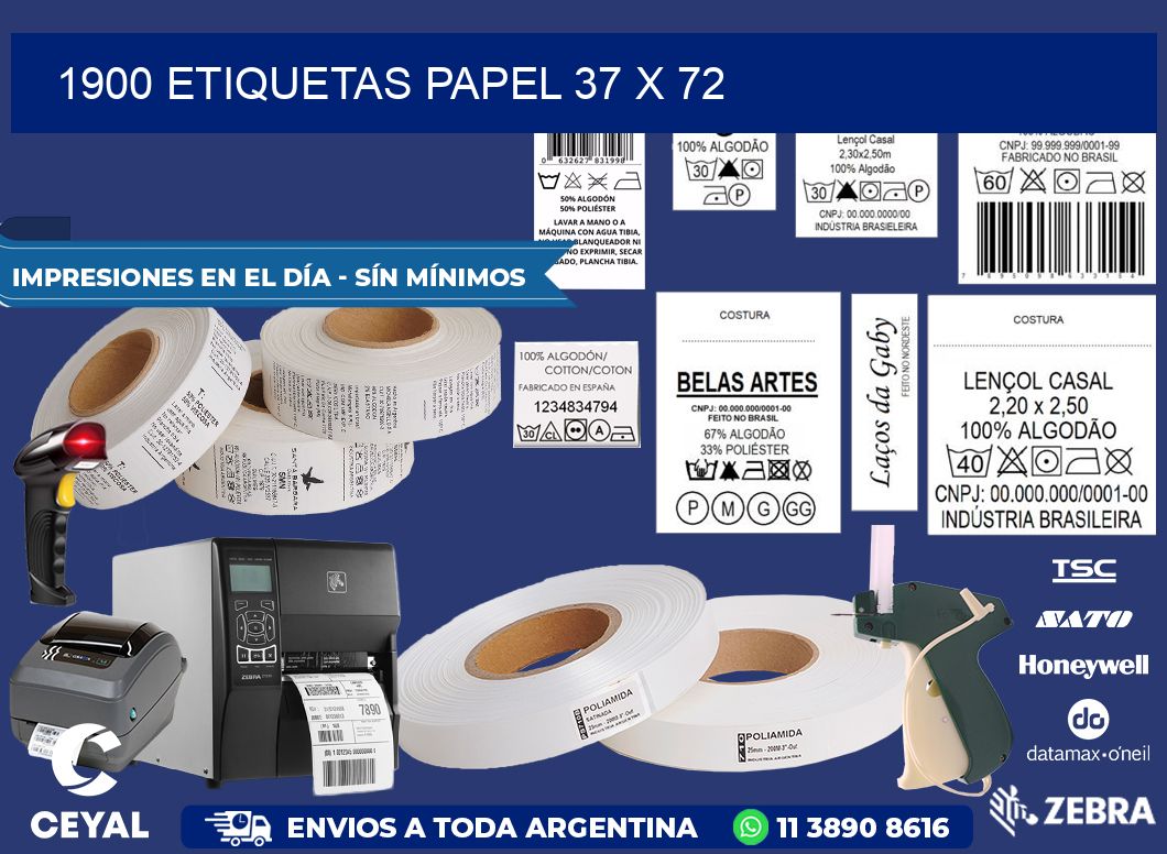 1900 ETIQUETAS PAPEL 37 x 72