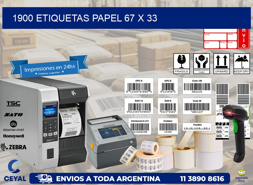 1900 ETIQUETAS PAPEL 67 x 33