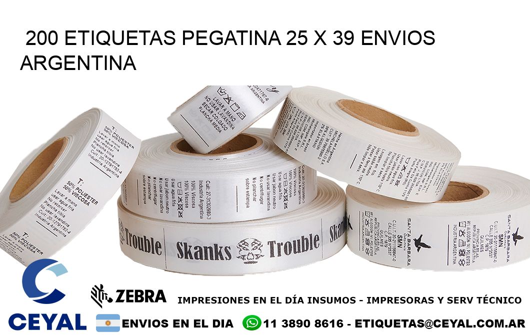 200 ETIQUETAS PEGATINA 25 x 39 ENVIOS ARGENTINA