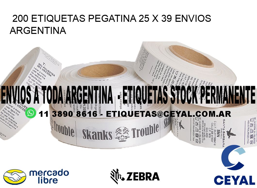 200 ETIQUETAS PEGATINA 25 x 39 ENVIOS ARGENTINA