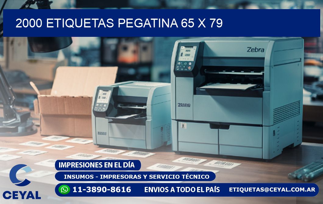 2000 ETIQUETAS PEGATINA 65 x 79